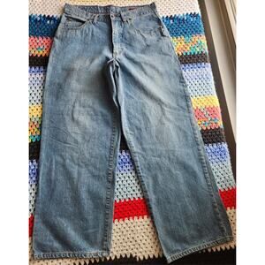 MBX Jeans Mens Blue Straight Leg early 2000s Vintage fit Y2K Skater Baggy Denim